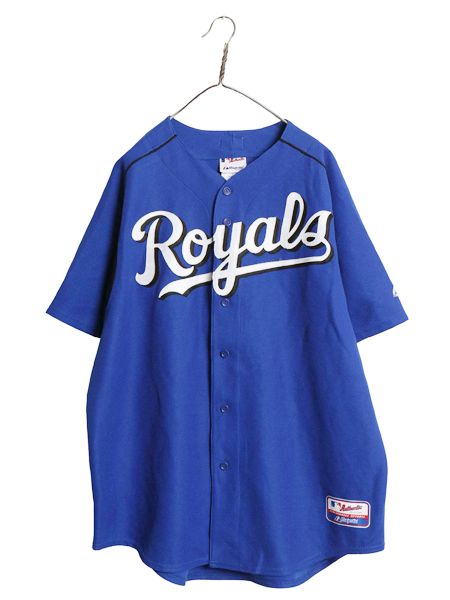 【お得なクーポン配布中!】 USA製 ロイヤルズ ベースボール シャツ メンズ XL / MLB オフィシャル マジェスティック 大リーグ ユニフォーム ゲームシャツ 大きいサイズ