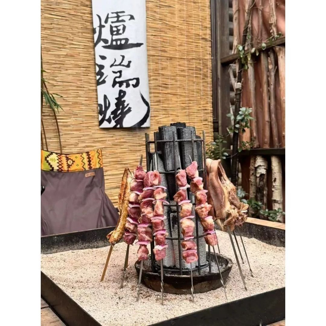 原始焼きスタンド 炉端焼き 五徳 魚焼き 枠 囲炉裏 火鉢直径12cm