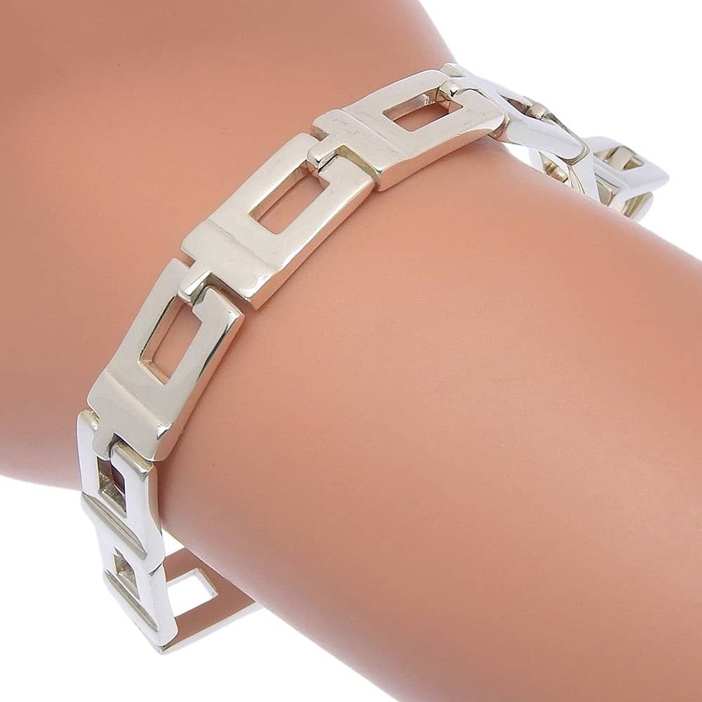 【GUCCI】グッチ Gロゴ シルバー925 ユニセックス 40.3g ブレスレット