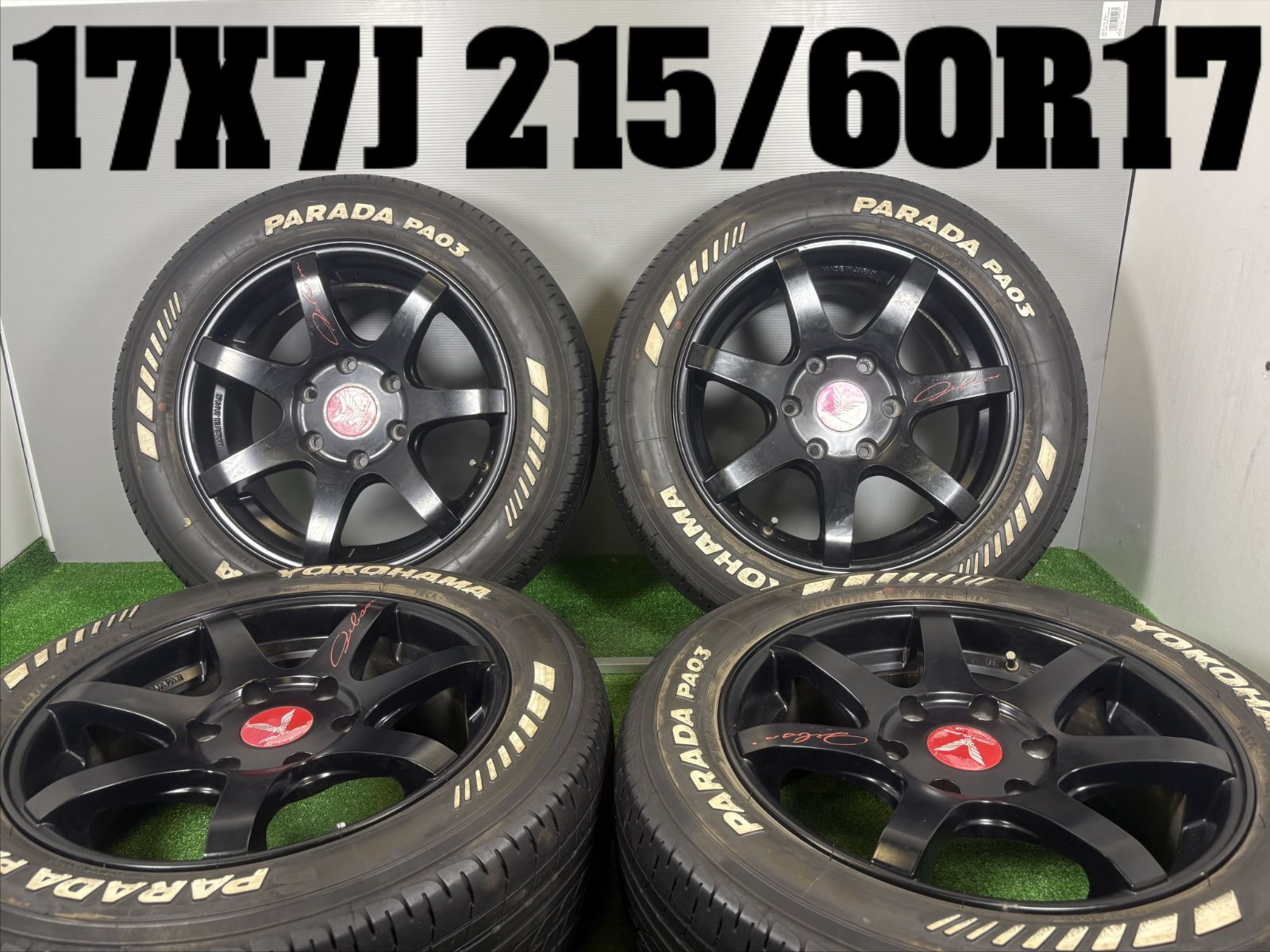 送料無料★17x7J +38 6穴 PCD139.7 215/60R17 4本 中古 夏 タイヤ ホイール セット ノーマル TB1277