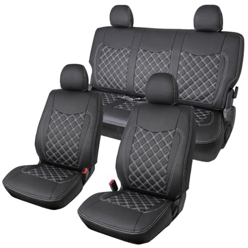 R★TRISTAR'S [ハイエース レジアスエース 200系 S-GL スーパーGL専用 1型?8型 対応] フロント・セカンド用 シートカバー (ホワイトステッチ) 9af41afc