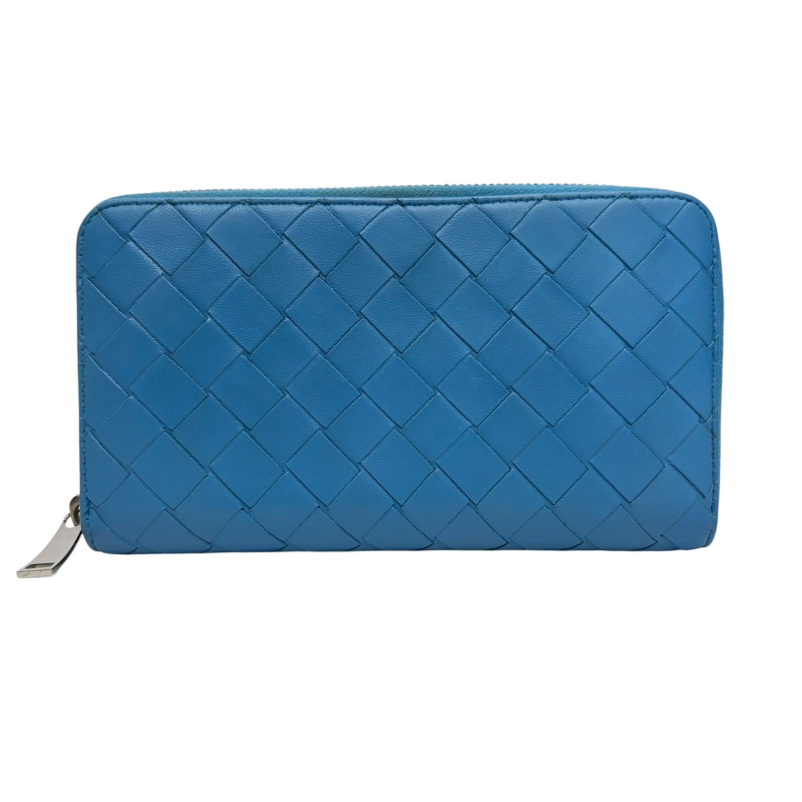 4758 BOTTEGA VENETA ボッテガヴェネタ 長財布 マキシイントレチャート ブルー系 ラウンドファスナー