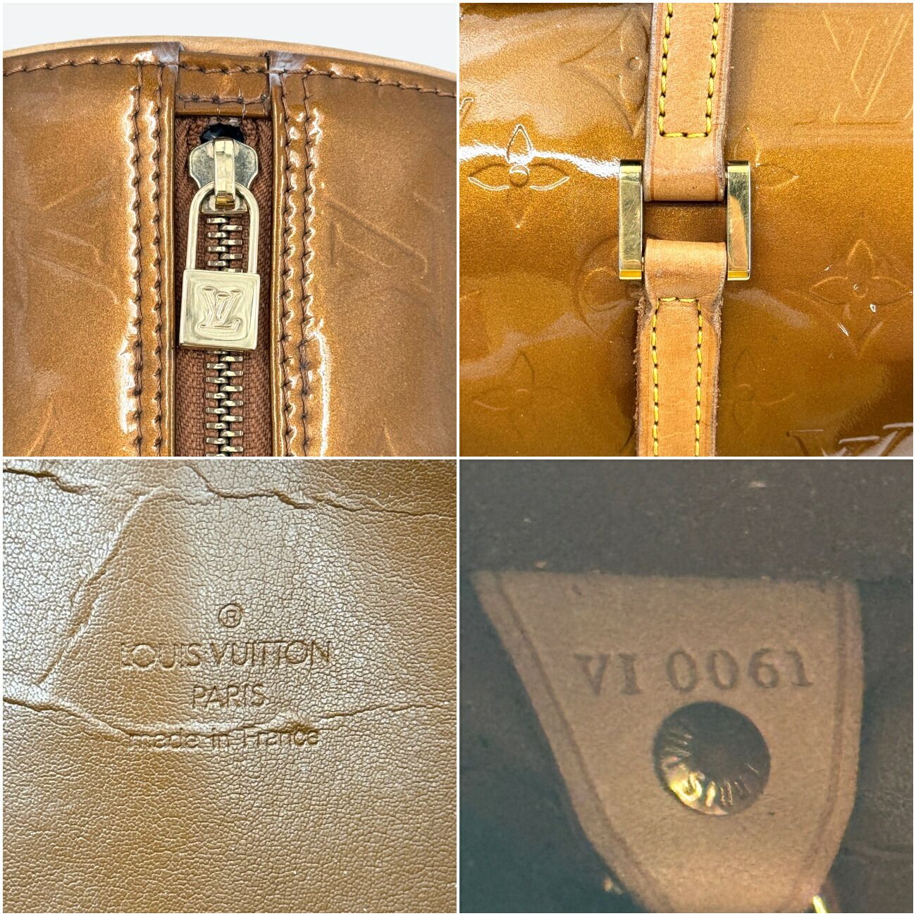 LOUIS VUITTON ベッドフォード ヴェルニ ブロンズ ハンドバッグ M91131 