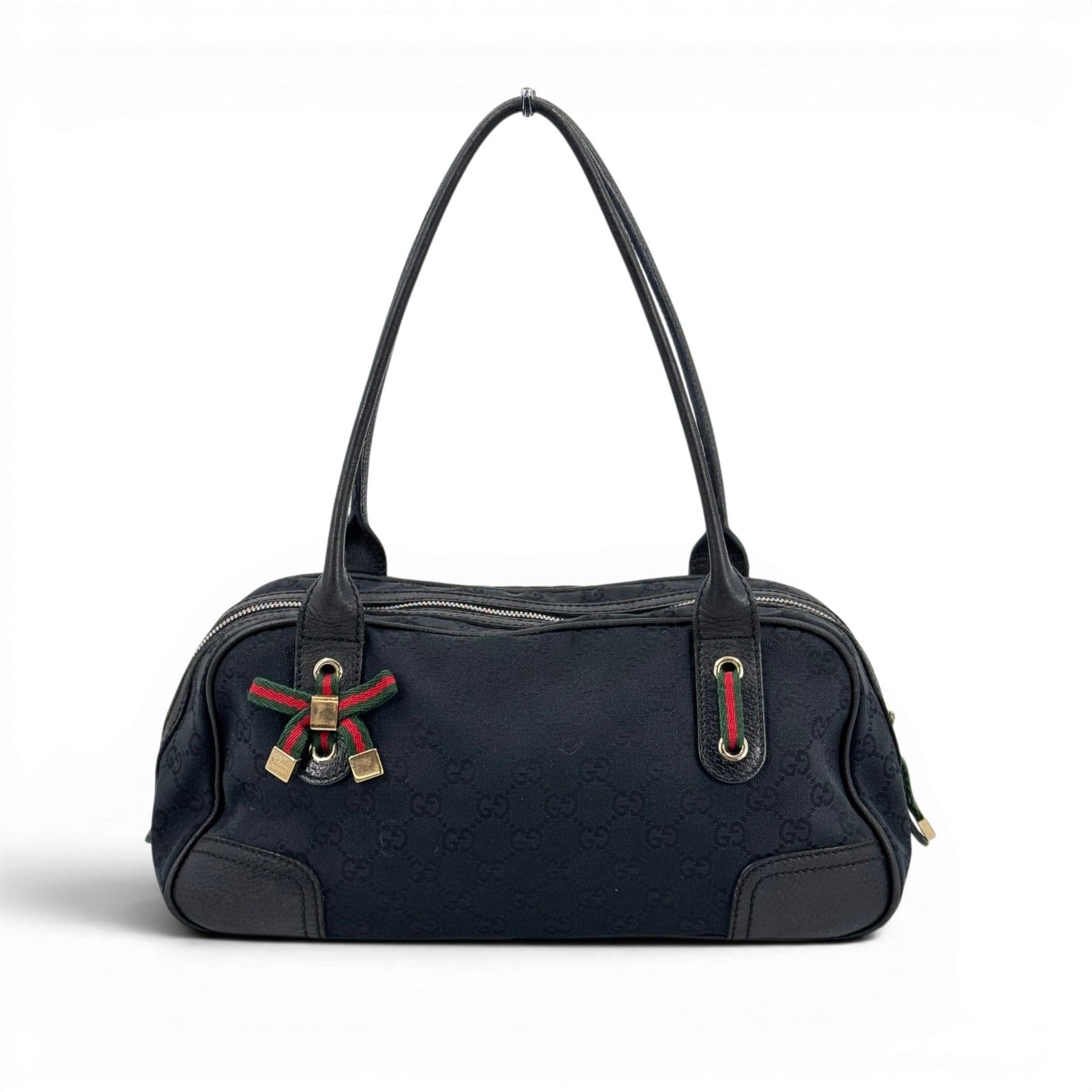 GUCCI プリンシー ミニボストン GGキャンバス ダークブルー 161720 シェリーライン