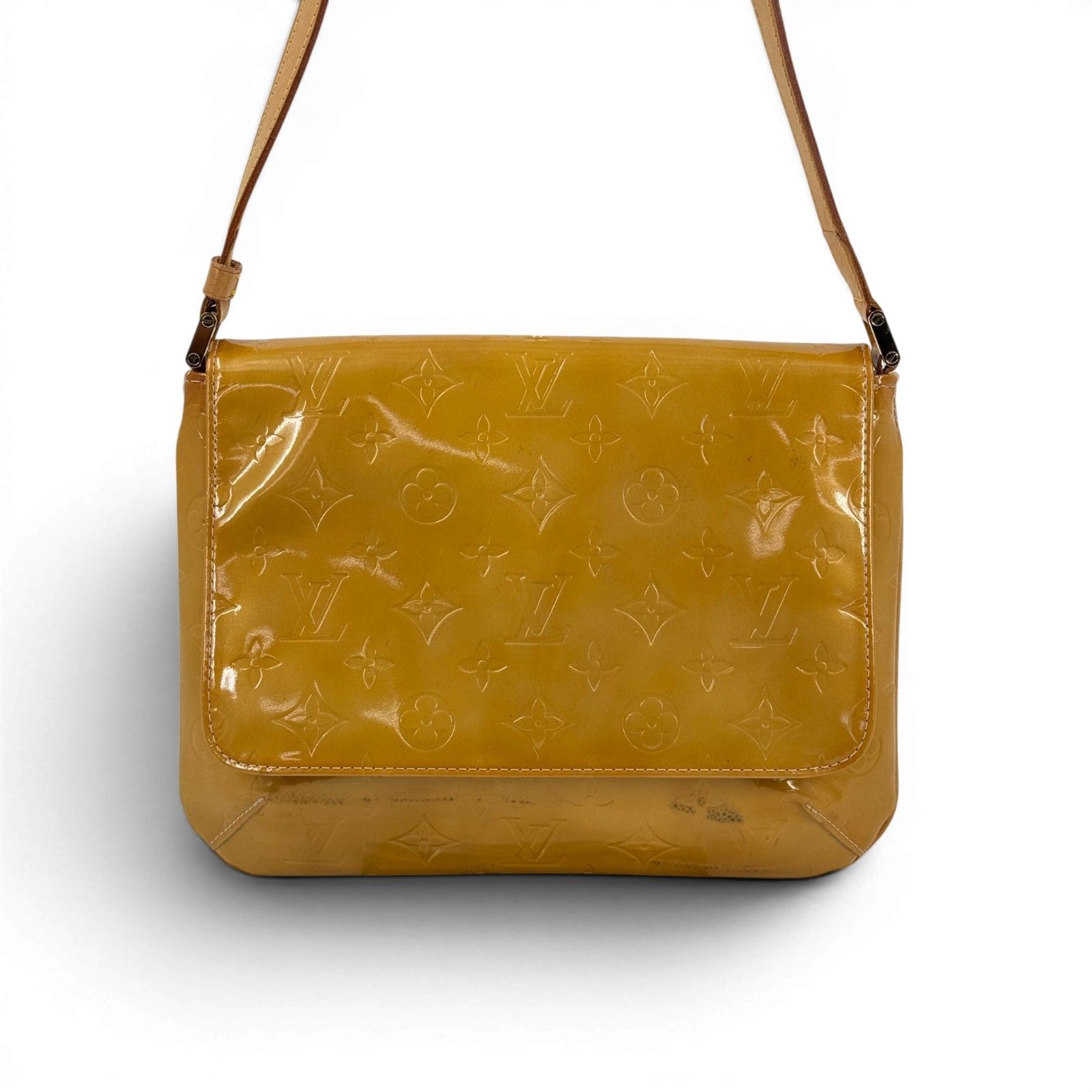 LOUIS VUITTON トンプソンストリート モノグラムヴェルニ イエロー ショルダーバッグ M91071