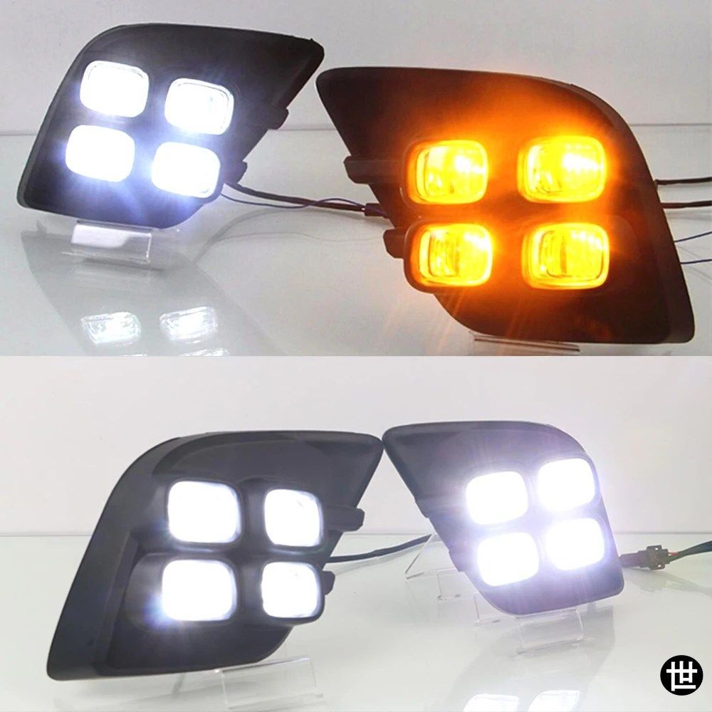 トヨタ ハイラックス レボ ヴィーゴ 2015 2016 2017 用 点滅式 LED DRL デイタイム デイライト フォグランプ デコレーション シグナル ラ