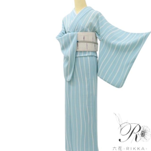六花-RIKKA- 美品 撫松庵謹製 洗える夏着物 トールサイズ 薄物 よろけ