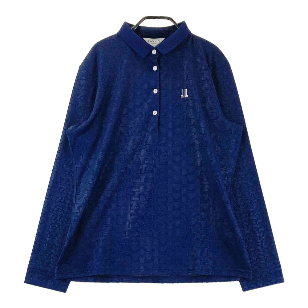サイズ：44 LANVIN SPORT ランバン スポール 長袖ポロシャツ 総柄 ネイビー系 [240101712106] ゴルフウェア レディース ストスト