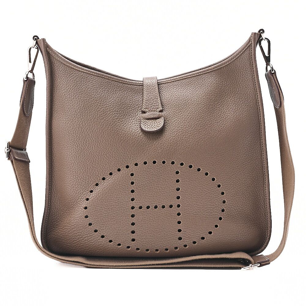 HERMES エルメス エブリン3GM トロワ トリヨンクレマンス　 ショルダーバッグ 　エトゥープ （シルバー金具）レディースバッグ　ブランド【中古】【送料無料】