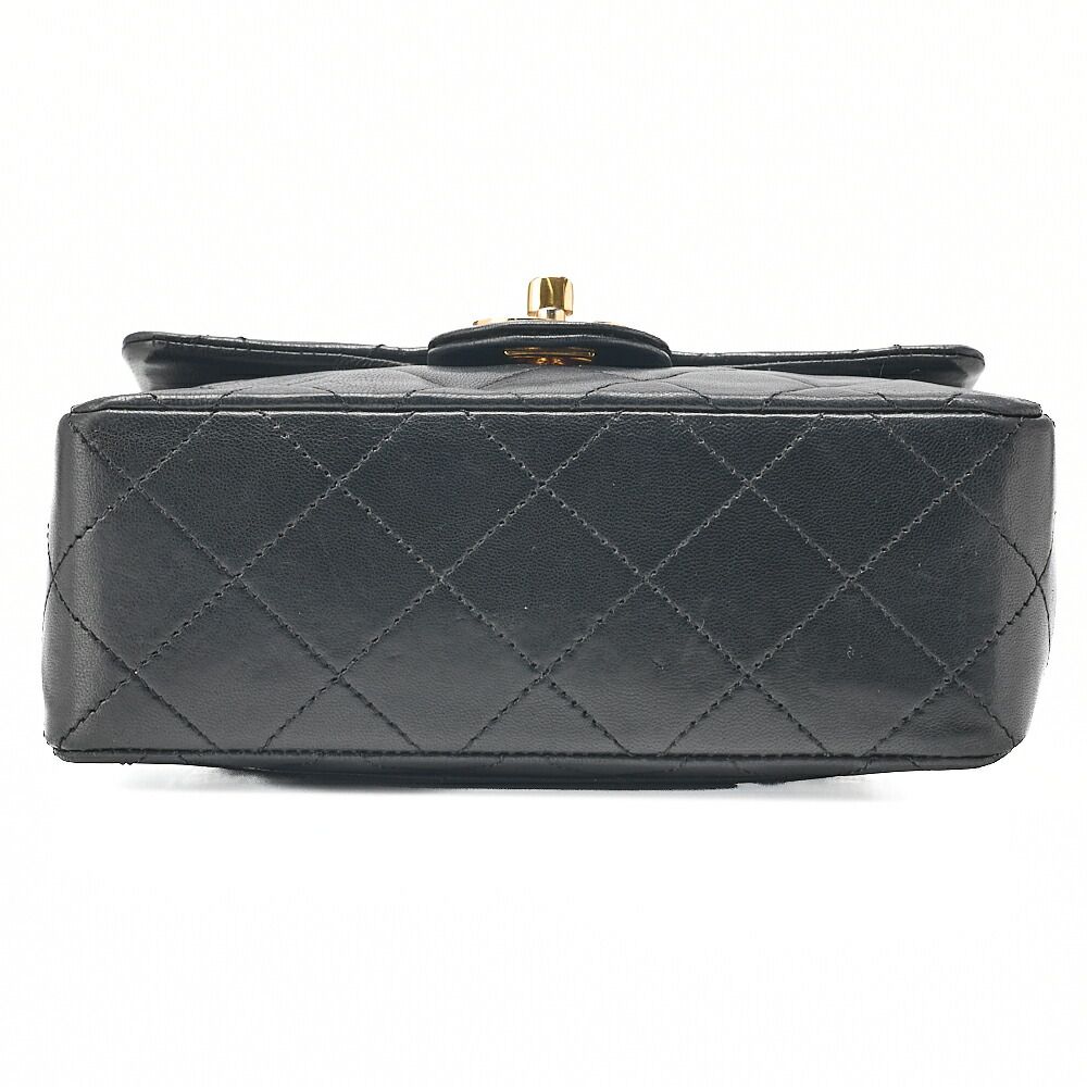 シャネル ラムスキン ミニ ミニ マトラッセ ショルダー バッグ チャーム 黒 CHANEL シャネル チェーンショルダー バッグ ミニマトラッセ 18cm