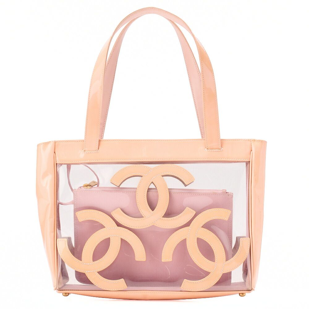 CHANEL シャネル ビニール トリプルココ フラワービーチバック ハンドバッグベージュ（ゴールド金具）レディースバッグ ハイブランド【中古】【送料無料】