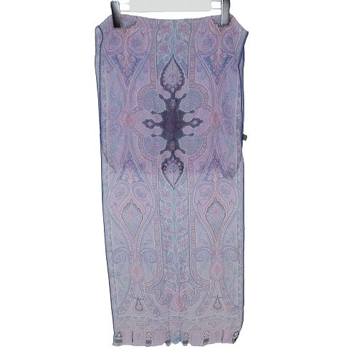 エトロ ETRO ストール ショール ペイズリー柄 シルク パープル系 k418620 0611