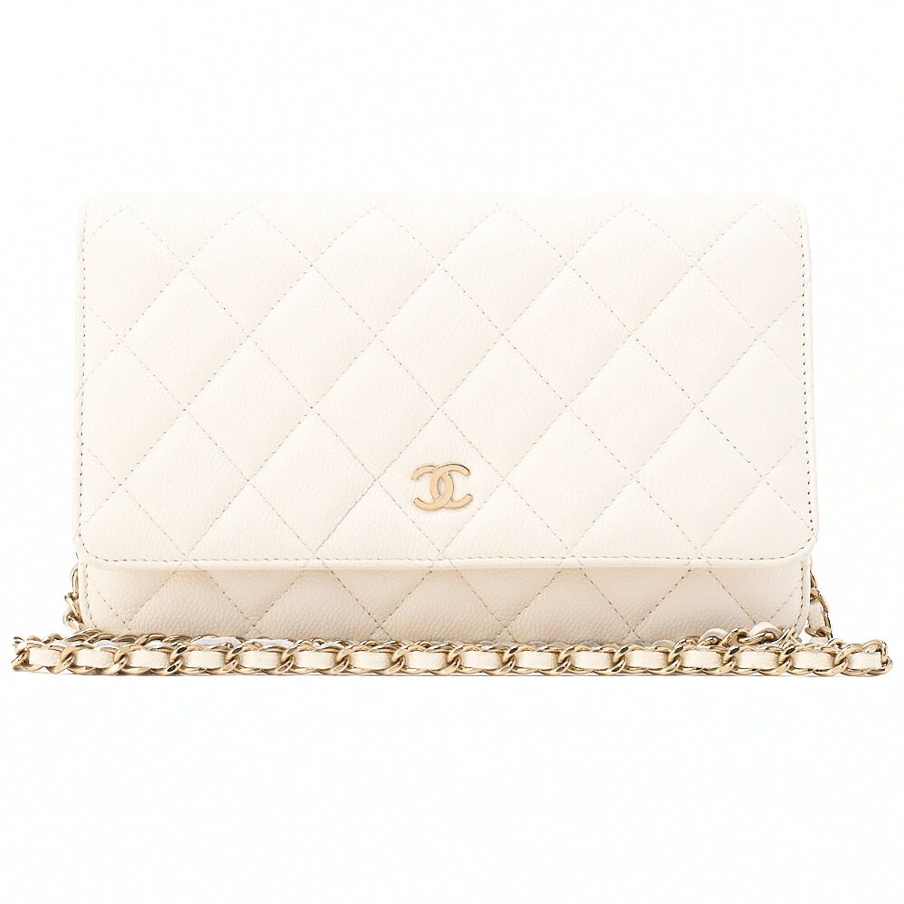 CHANEL シャネル　マトラッセ　チェーンウォレット　キャビアスキン　白（ゴールド金具）レディースバッグ　レディースショルダーバッグ　ショルダーバッグ　ハイブランド【中古】【送料無料】