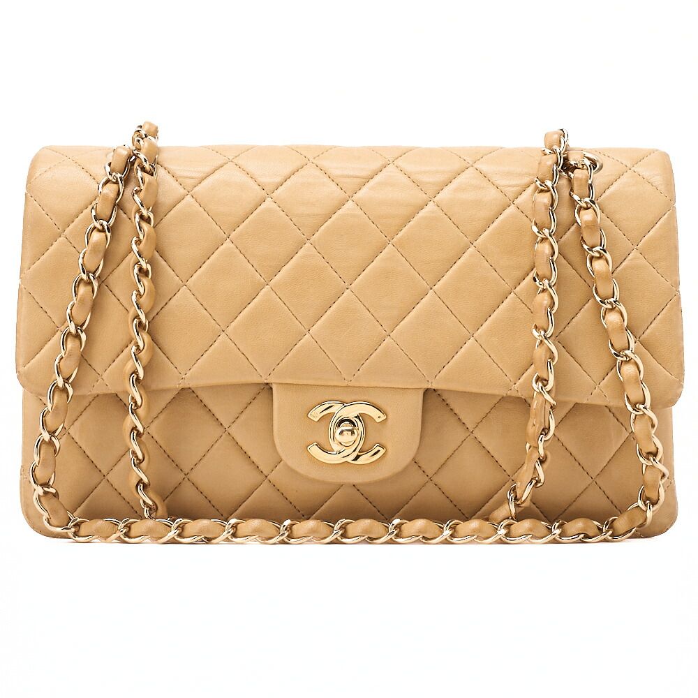 CHANEL シャネル ラムスキン マトラッセ Wフラップ 25cm チェーン