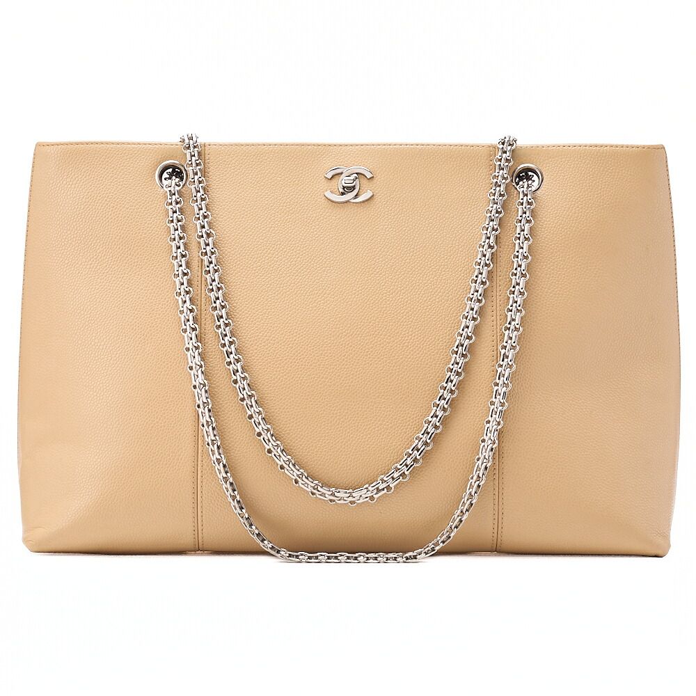 CHANEL シャネル　ココマーク　2.55チェーンショルダー　キャビアスキン　ベージュ（シルバー金具） レディース バッグ 　 レディース 【中古】【送料無料】