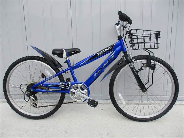 F172　★15800円★整備済み★完成車発送★ 中古子供自転車 HEAD　ブルー　６段変速【24インチ 】