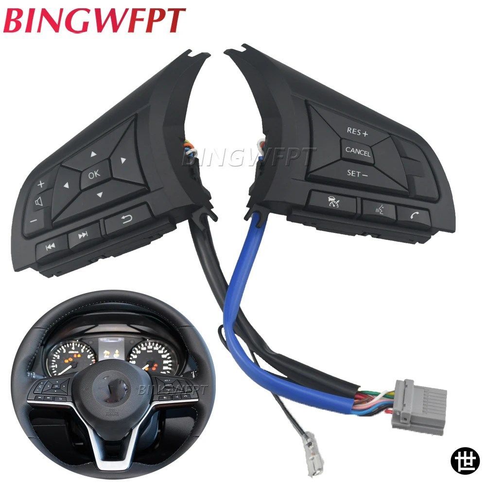 日産ノート EPOWER-2018 NP300 2017 用マルチファンクションステアリングホイールオーディオクルーズコントロールボタンバックライトボタン