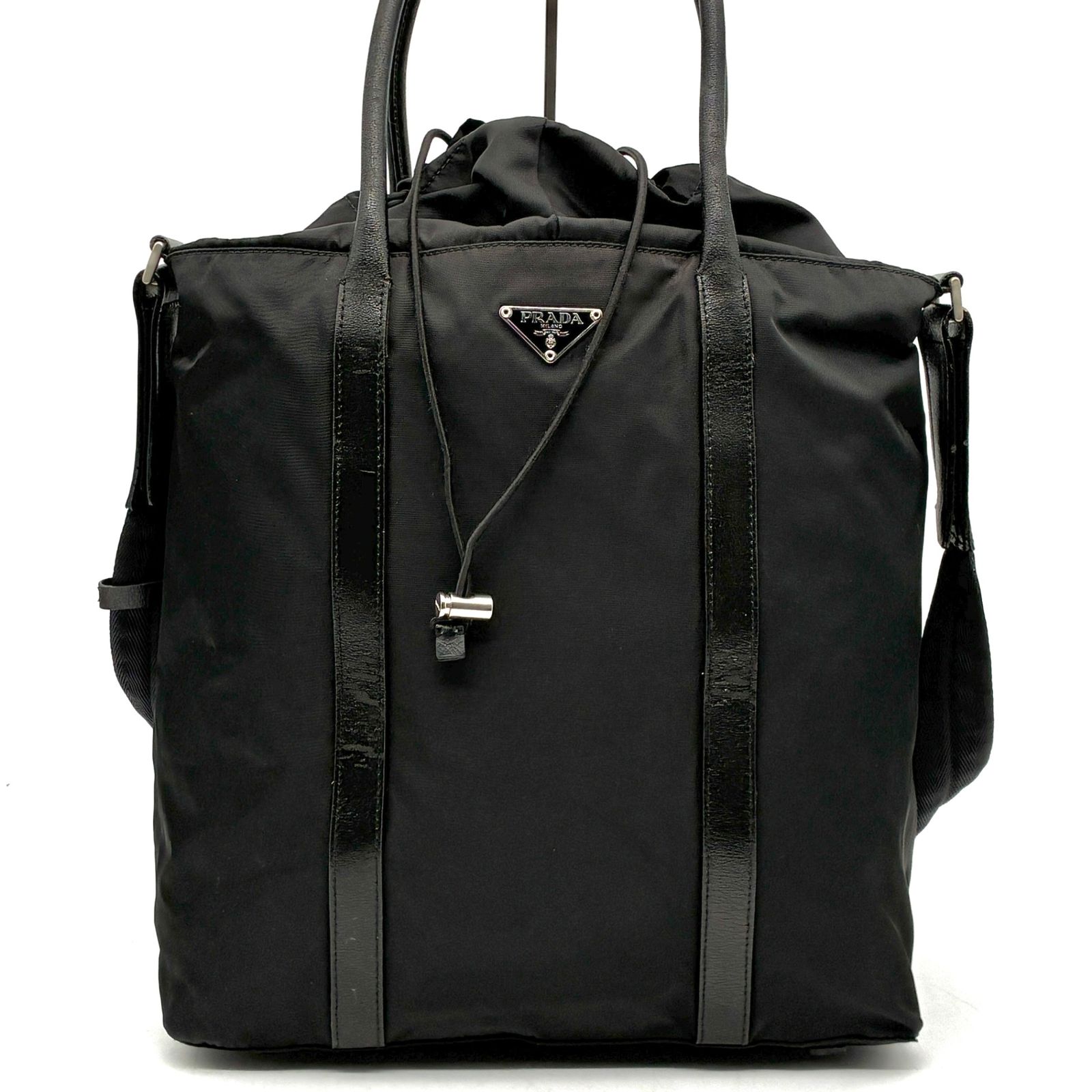 プラダ PRADA 2way トートバッグ ショルダーバッグ 巾着 三角ロゴ