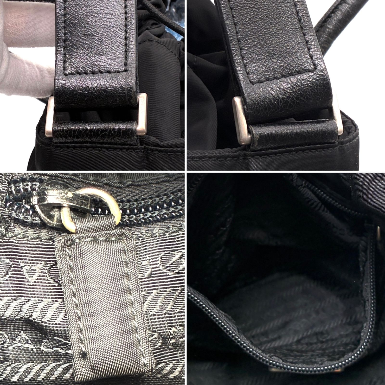プラダ PRADA 2way トートバッグ ショルダーバッグ 巾着 三角ロゴ