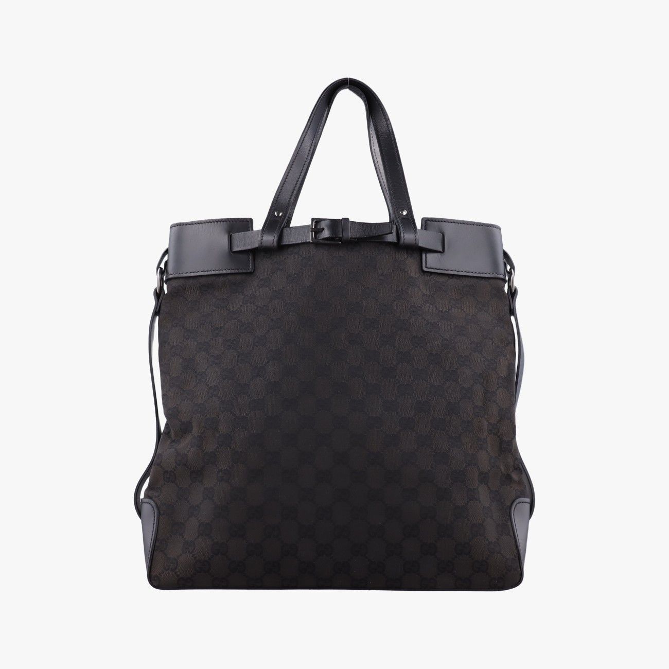 グッチGucciGG柄 ベルトバックル グレー キャンバス×レザー 107756