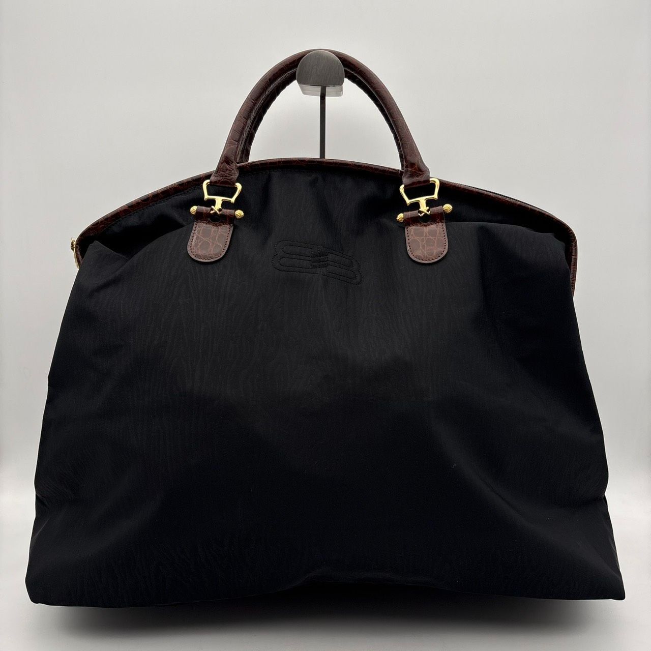 BALENCIAGA バレンシアガ ボストンバッグ ナイロン ブラック クロコ型