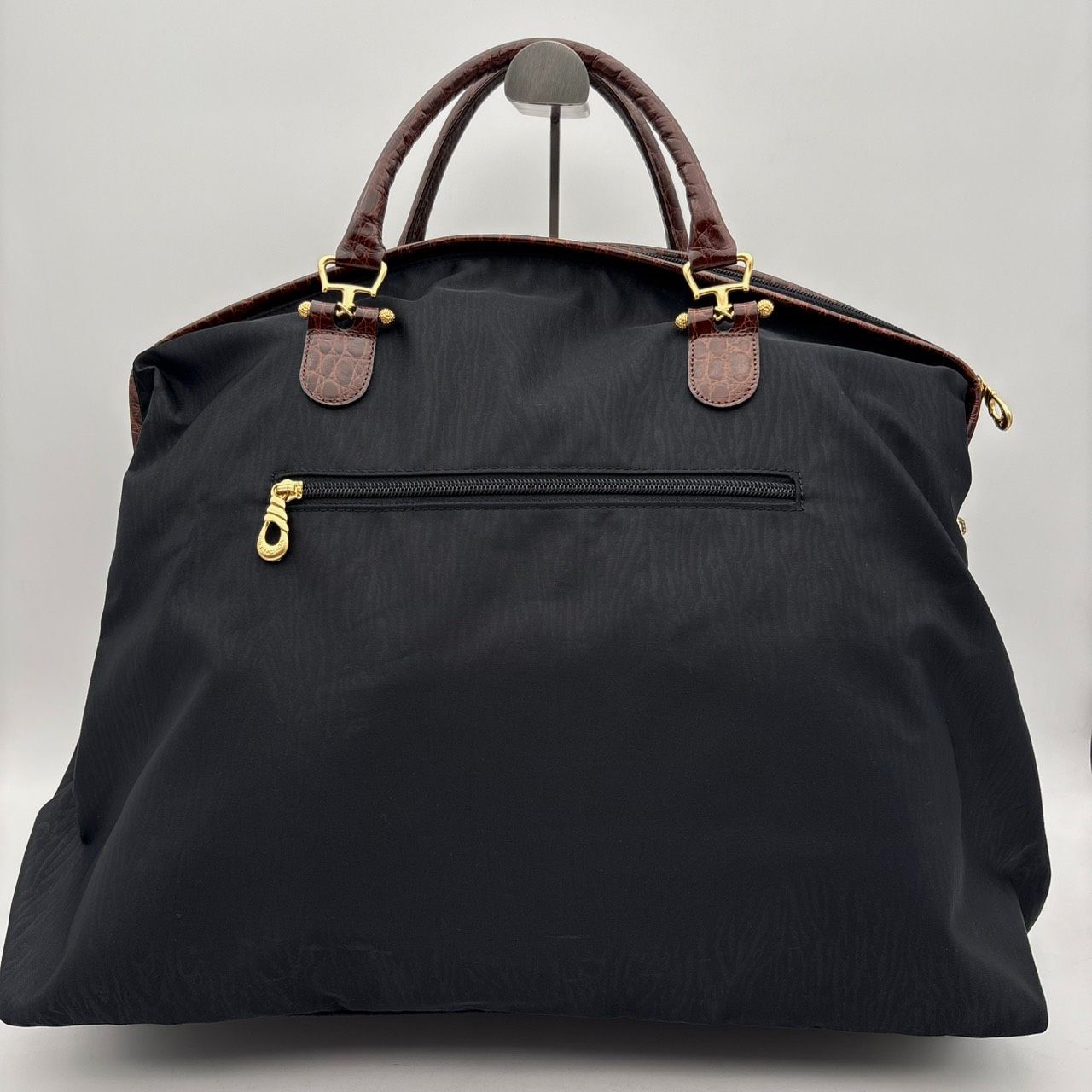 BALENCIAGA バレンシアガ ボストンバッグ ナイロン ブラック クロコ型 
