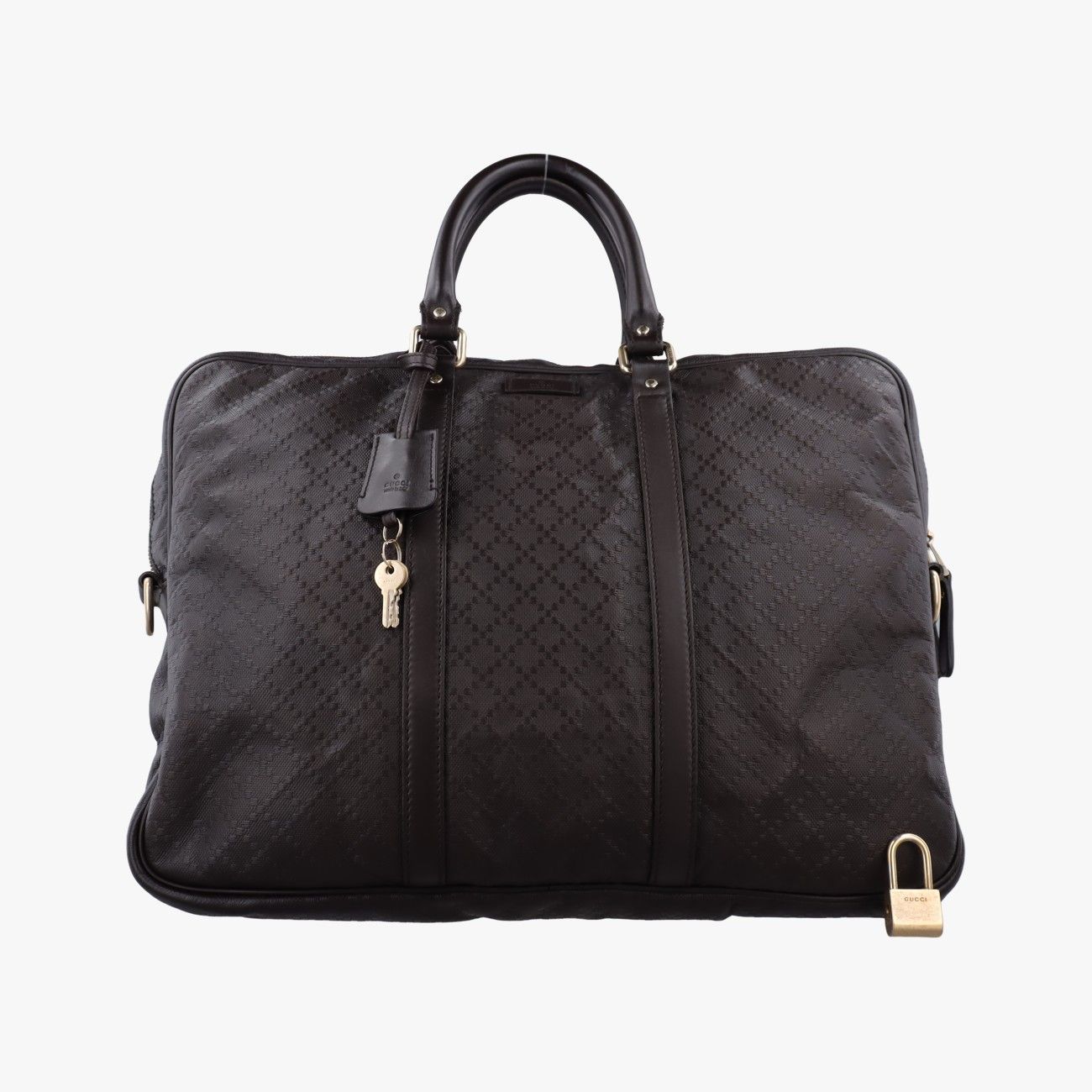 グッチGucciディアマンテ ビジネス ブラウン レザー 208463 F011278880