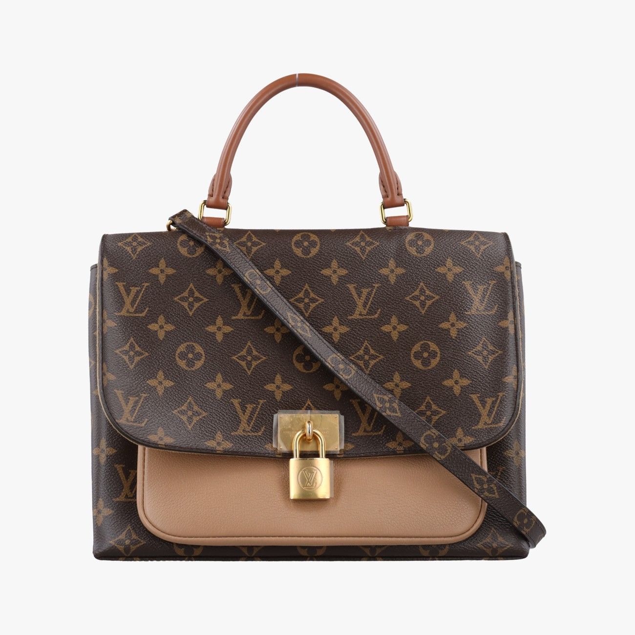 ルイヴィトンLouis Vuittonマリニャン モノグラム/ブラウン×セサミ モノグラムキャンバス×カーフレザー M44257 FL1128