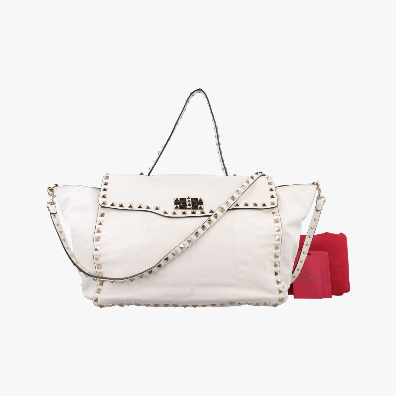 ヴァレンティノValentinoロックスタッズ ホワイト レザー BS-C195BOL1 25,560円