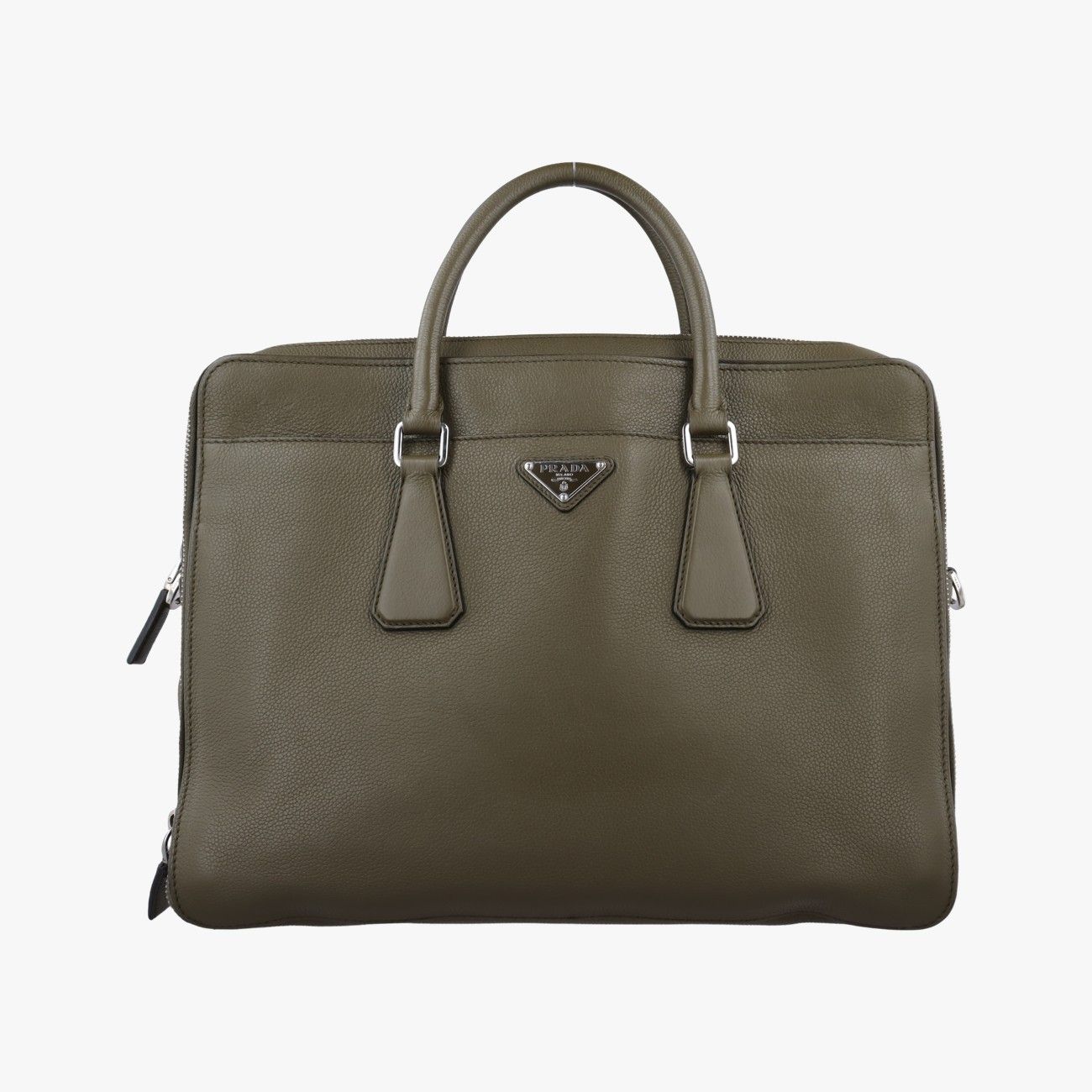 プラダPradaビジネス ブリーフケース グリーン レザー 2VE368 7/I