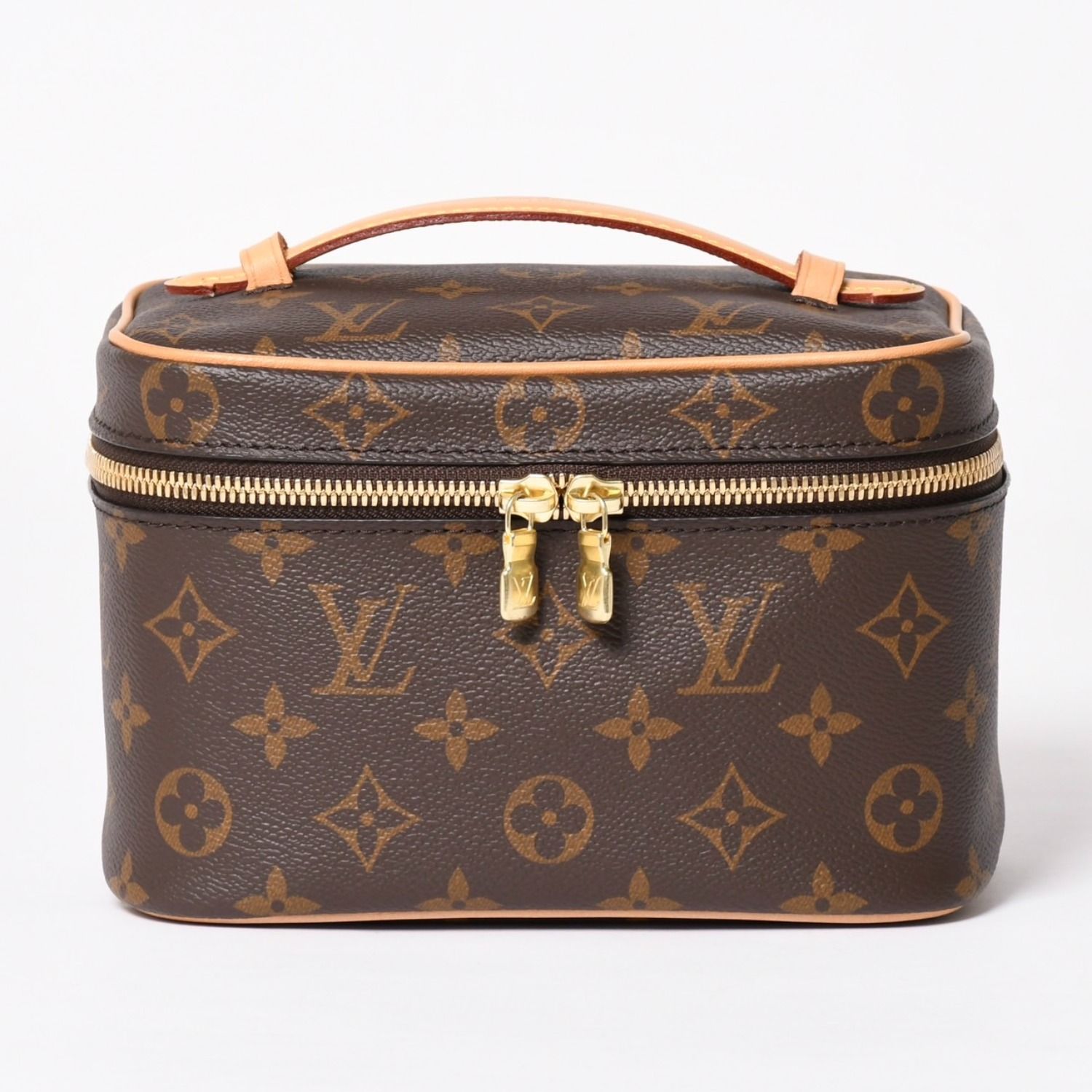 新品未使用 LOUIS VUITTON ルイヴィトン ニースミニ バニティバッグ M44495 コスメポーチ 化粧ポーチ モノグラムキャンバス ブラウン ゴールド金具 中古 4a003655
