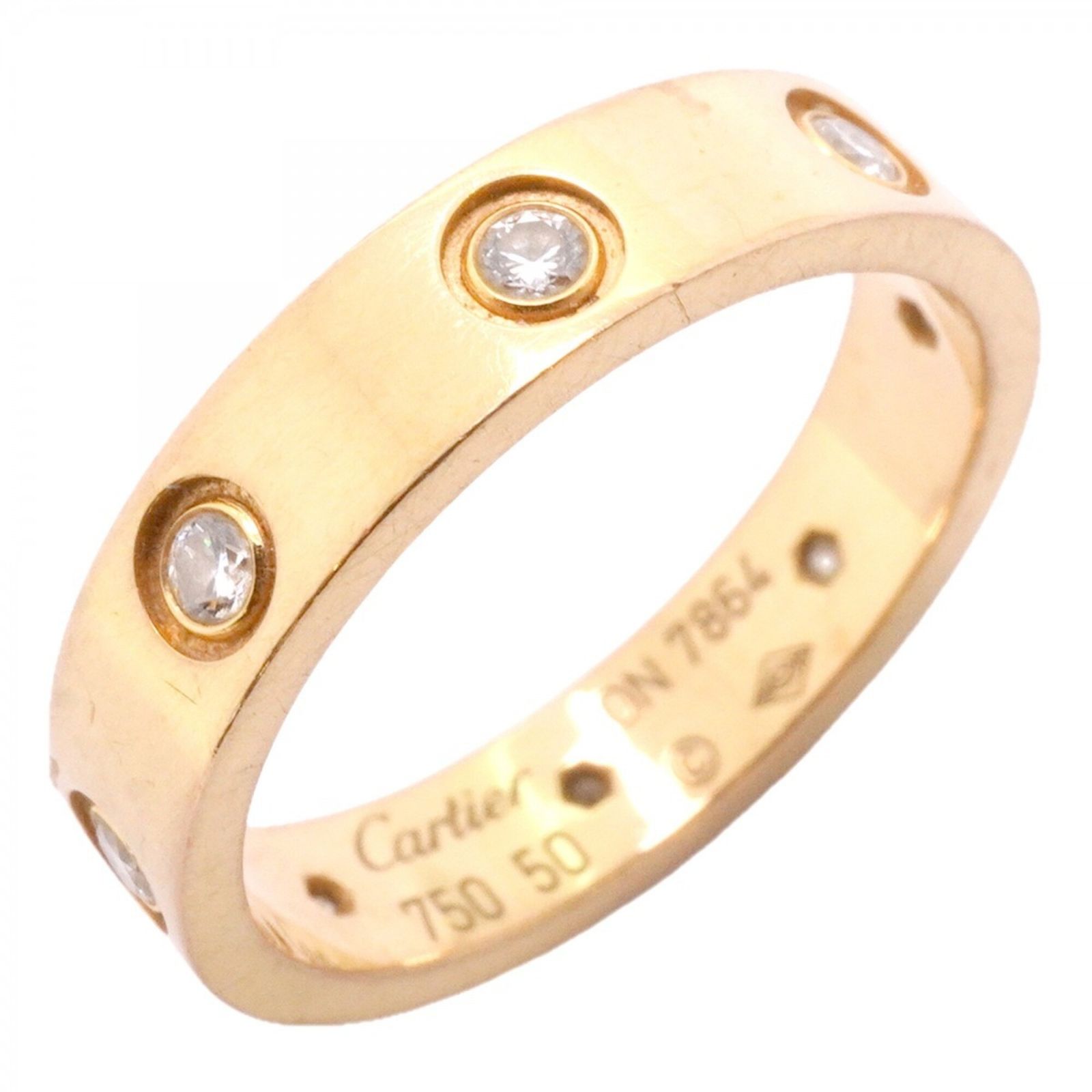 カルティエ(Cartier) カルティエ リング ミニラブ フルダイヤ 18KYG イエローゴールド ダイヤモンド ＃50レディース