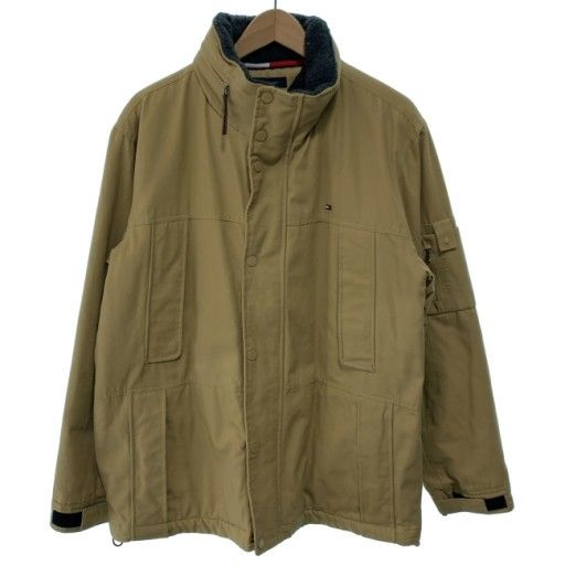 【中古】　TOMMY HILFIGER　ボアジャケット　ハイネック　フルジップ　ワンポイント　オーバーサイズ　古着　/1599