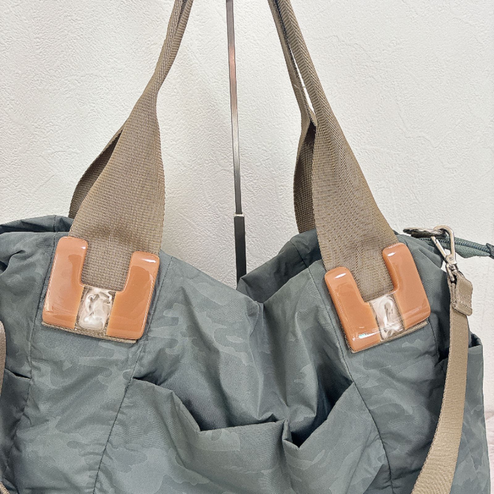 ear PAPILLONNER 2WAY バッグ ショルダー トート グリーン 大容量 