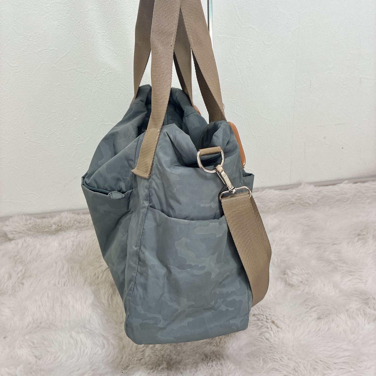 ear PAPILLONNER 2WAY バッグ ショルダー トート グリーン 大容量 
