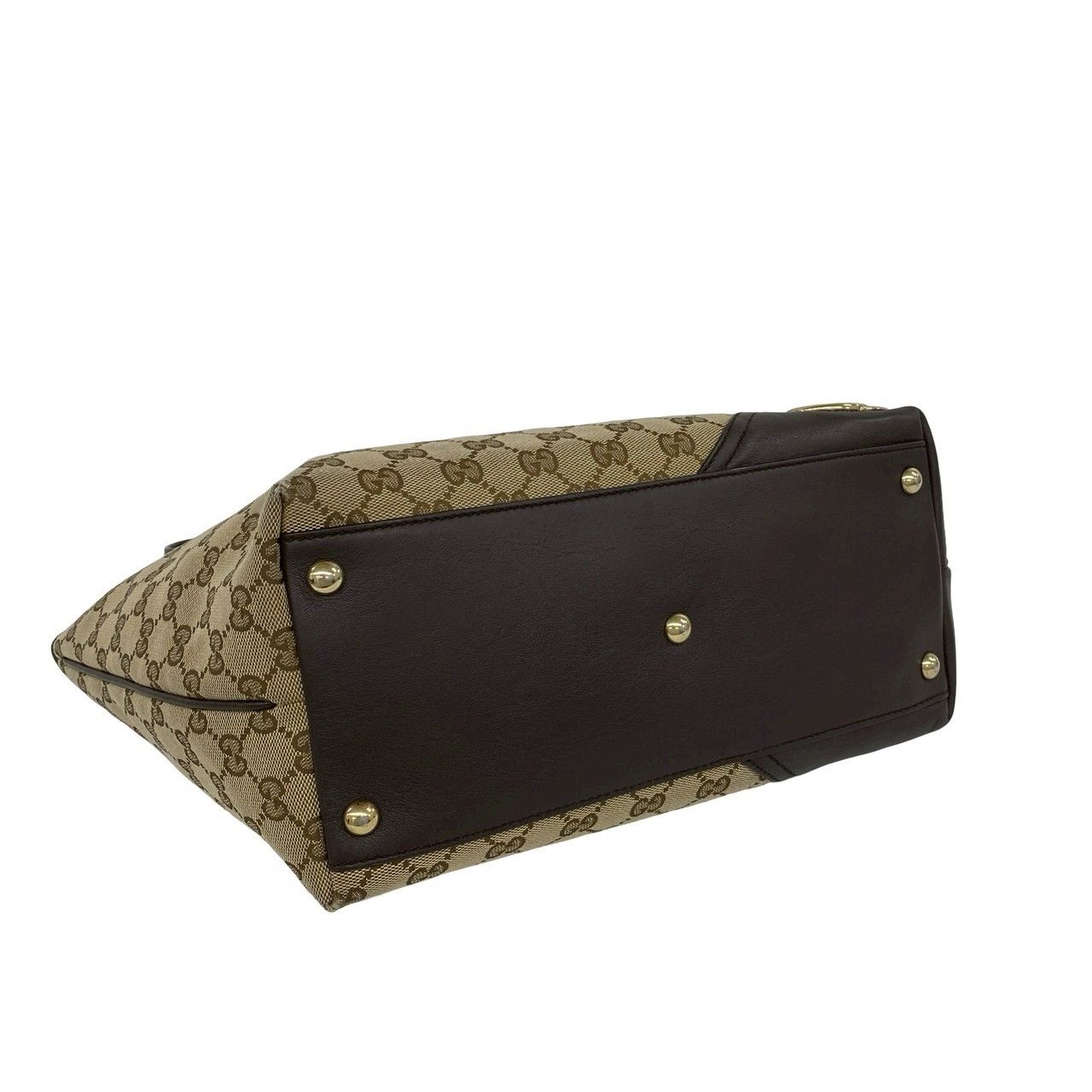 極 美品 GUCCI グッチ GG キャンバス ロゴ 金具 キャンバス レザー 本