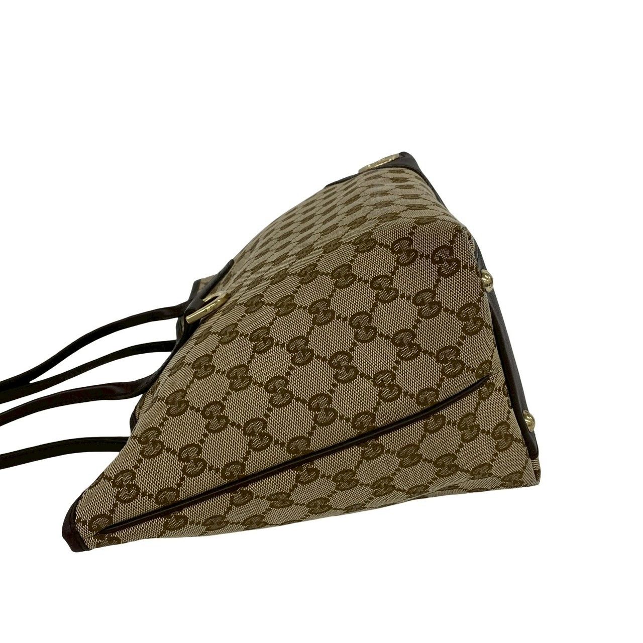 極 美品 GUCCI グッチ GG キャンバス ロゴ 金具 キャンバス レザー 本