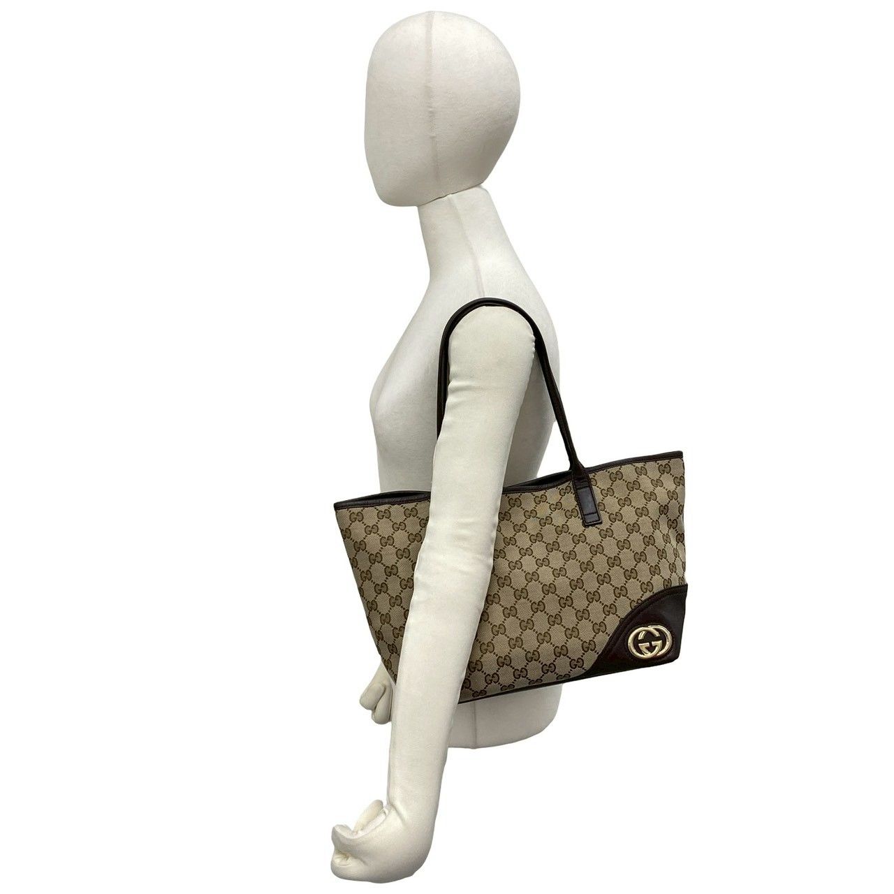 極 美品 GUCCI グッチ GG キャンバス ロゴ 金具 キャンバス レザー 本