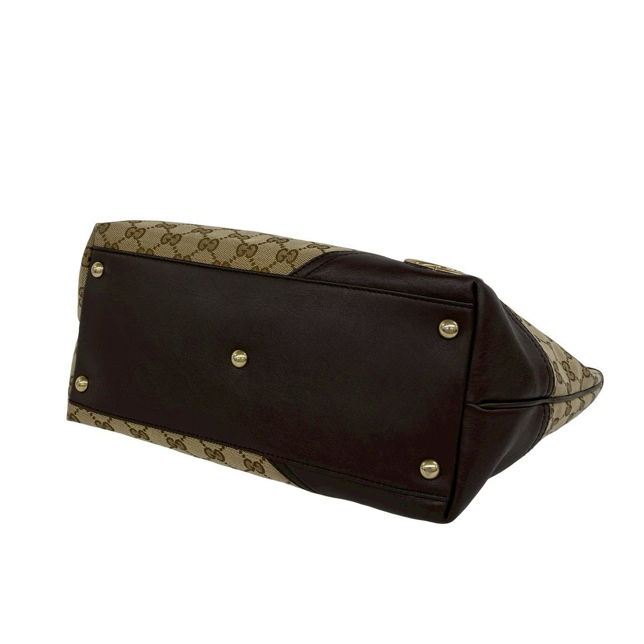 極 美品 GUCCI グッチ GG キャンバス ロゴ 金具 キャンバス レザー 本