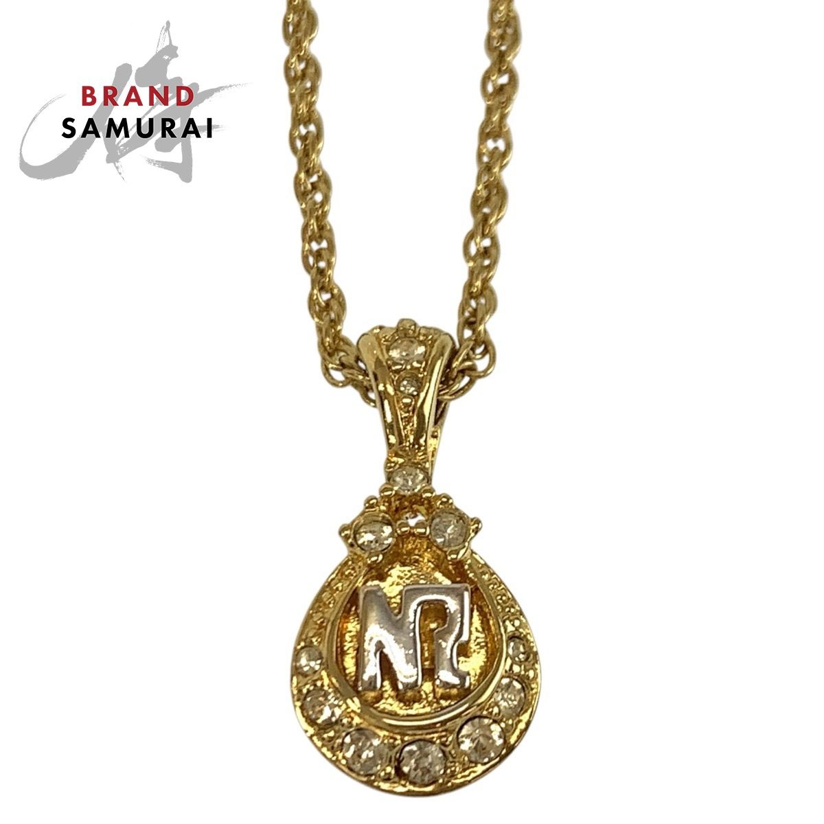 美品 NINA RICCI ニナリッチ ゴールド メッキ/ラインストーン ネックレス レディース 602463【中古】