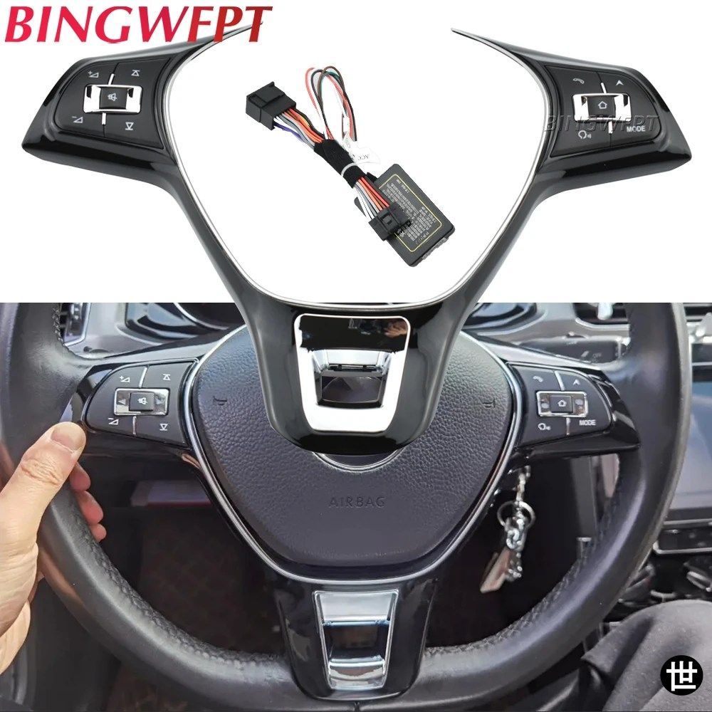 VWフォルクスワーゲンMK6ゴルフ7ポロ2014-2019用ボリューム電話オーディオスイッチ多機能ステアリングホイールコントロールボタンスイッチ