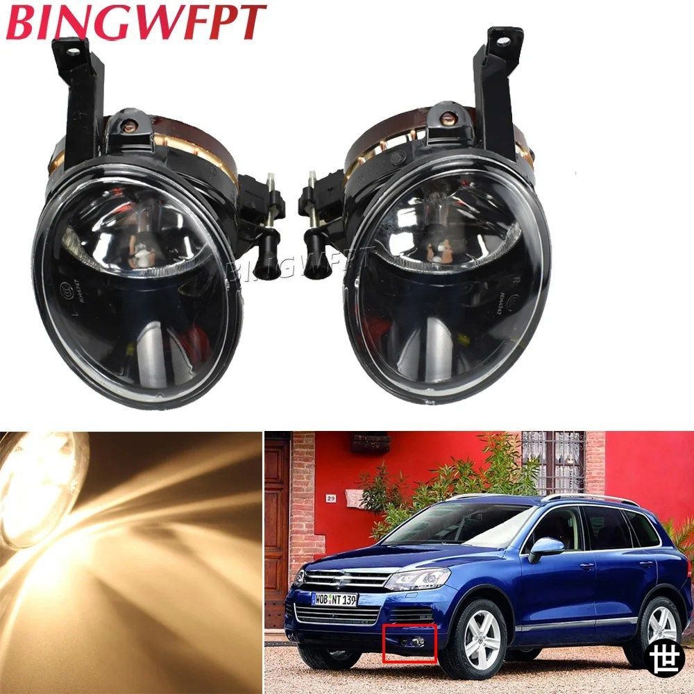 2個フロントLEDフォグランプカーライト7P6941699 7P6941700 VWトゥアレグ2011 - 15用