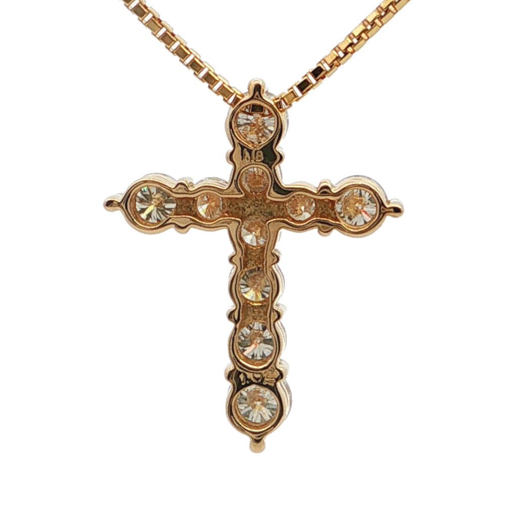 1.02ct クロスモチーフ ダイヤモンドネックレス ペンダント K18YG/750-4.8g イエローゴールド【♀】【S】【レディース】★■616619【中古】 1.02ct クロスモチーフ ダイヤモンドネックレス ペンダント K18YG/750-4.8g イエローゴールド【♀】【S】【レディース】★■616619【中古】