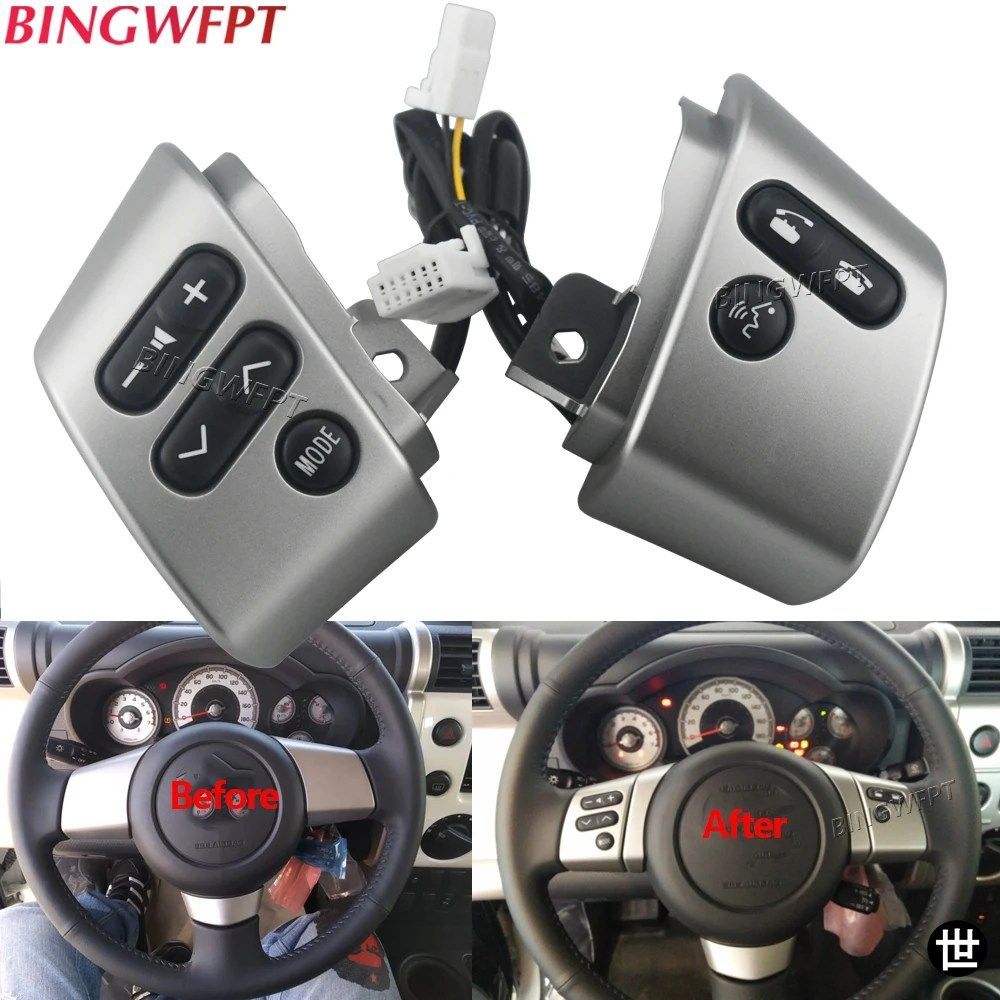 トヨタ FJ クルーザー 2006-2022 用ステアリングホイールオーディオコントロールボタン ライトボリュームモード機能スイッチ カーアクセサ