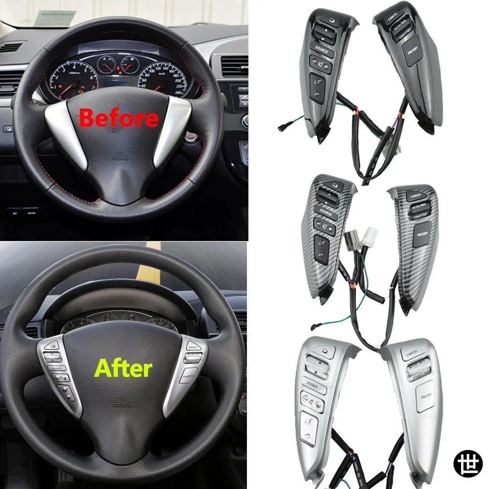 日産セントラリヴィナアルメーラ用クルーズコントロールスイッチステアリングホイールプレーヤーBLUETOOTHボタンキューブヴァーサノート用