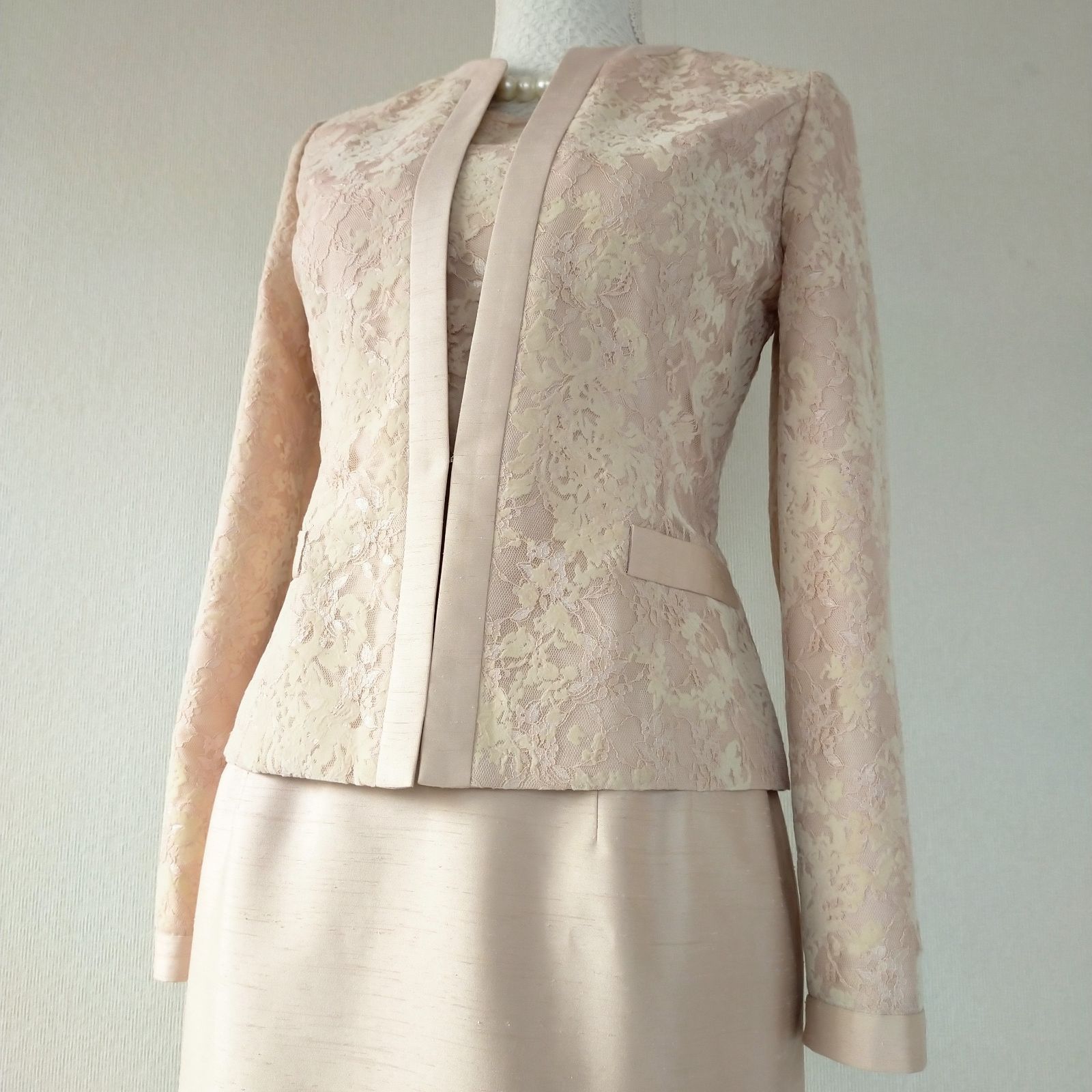 【5点セット】La Festa chic スカートセットアップ パーティ 披露宴 新品同様 高級ラフェスタシック ラピーヌ レースお花柄 美ライン 素敵