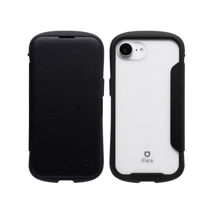 iFace Reflection iPhone 17e/16e ケース 手帳型 クリアケース(ブラック)【 アイフェイス スマホケース 耐衝撃 アイフォン17e iphone16e 手帳 ダイアリーケース カード収納 ポリカーボネート ストラ ddf22b88
