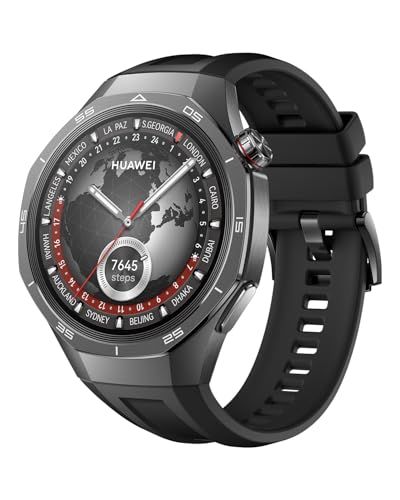 HUAWEI WATCH GT 5 Pro 46mm スマートウォッチ ゴルフナビ機能搭載 3Dコースマップ 心電図（ECG）高度なランニングサポート 睡眠時呼吸乱れ検知 等高線・オフラインマップ ルートナビGPXファイル対応 高硬度チタニウ 5ffb0bee