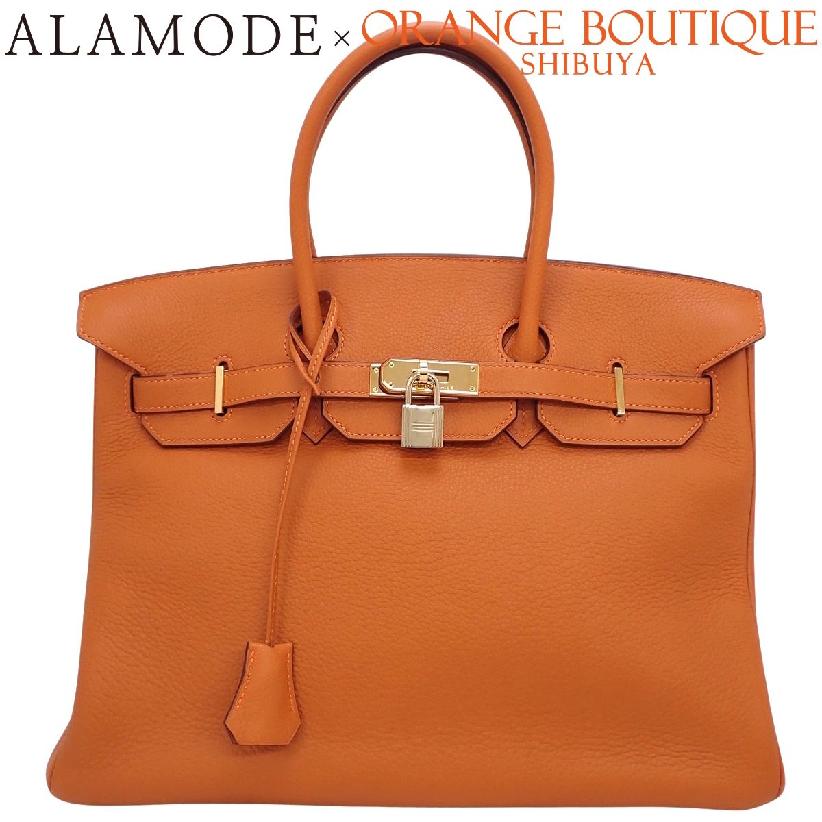 HERMES(エルメス) バーキン35 オレンジ トゴ ゴールド金具 □J刻印 ハンドバッグ レディース 40802199964【アラモード】