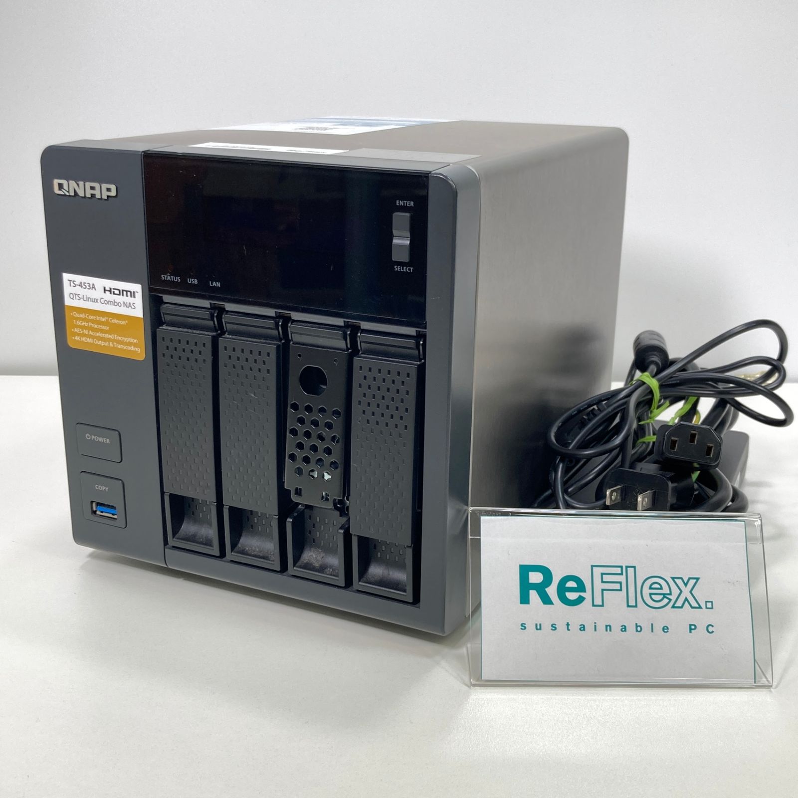 【中古】 QNAP TS-453A (Intel Celeron N3160 / メモリ4GB / HDD 6TB × 4本搭載・合計24TB)